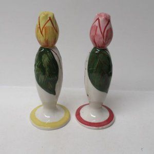 Southern Potteries Blue Ridge FLOWER BUD 5 3/4 Inch Salt and Pepper Shakers